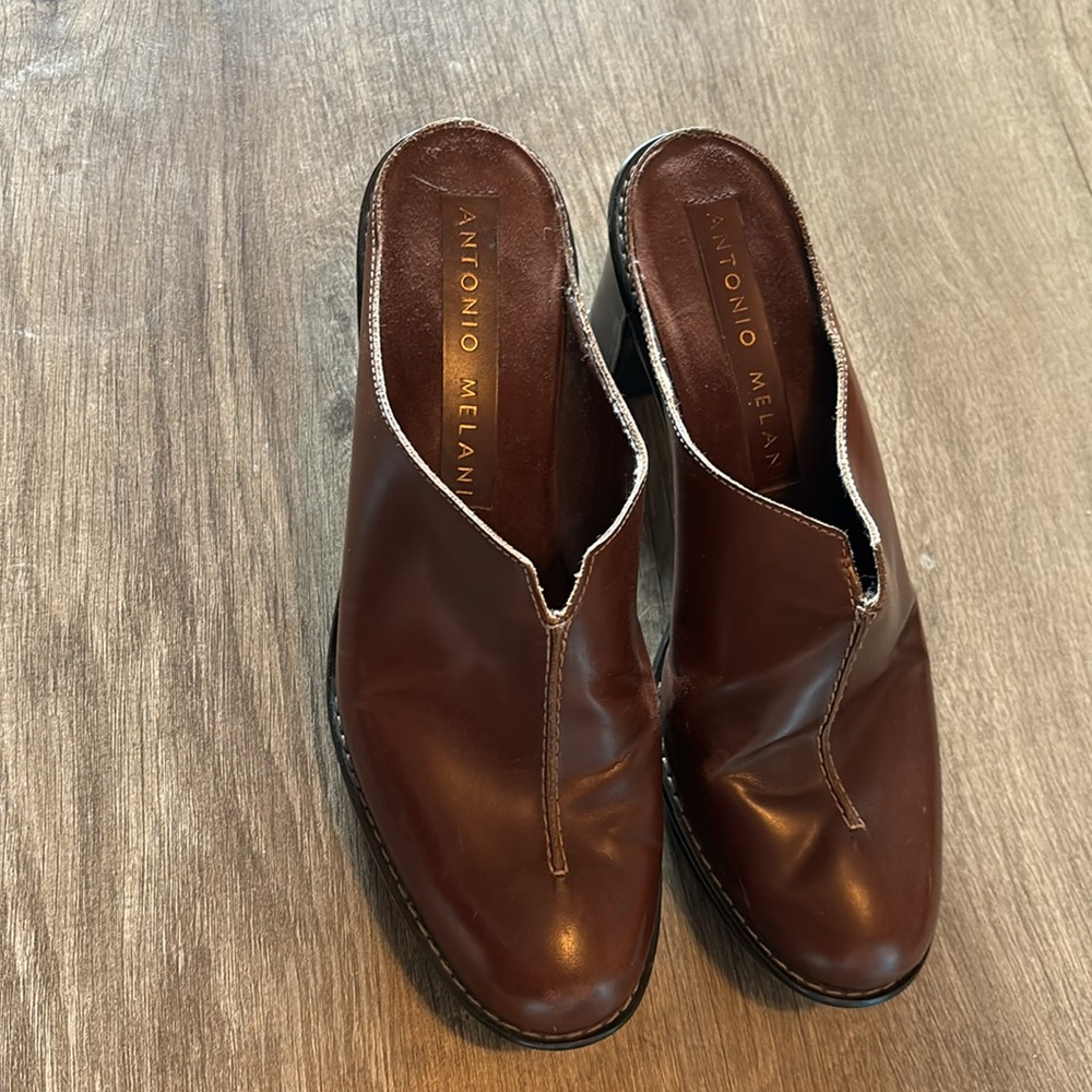 Antonio Melani leather heeled mules size 7 - Picture 2 of 7